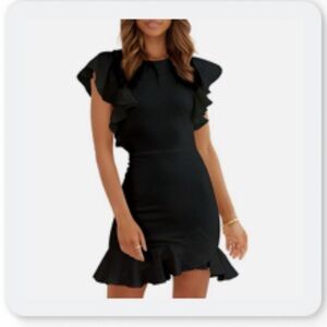 NWT Black Ruffle Dress